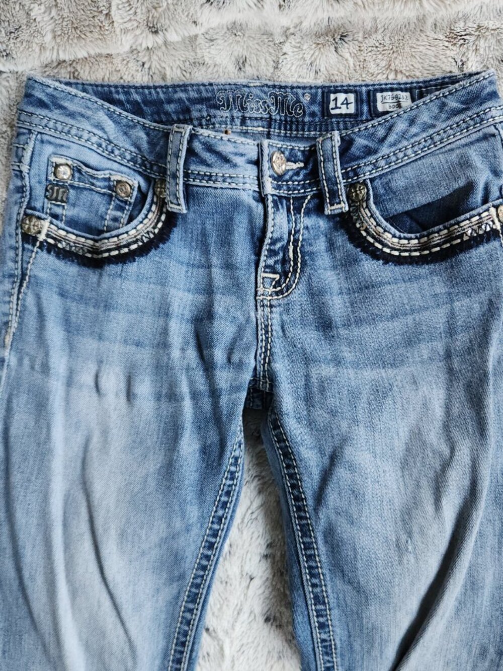 Miss Me Girls Low Rise Boot Cut Jeans - Size 14